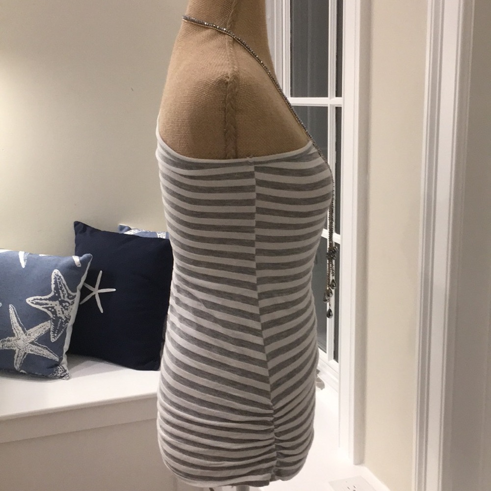 One Shoulder Stripe Fitted Top - Picture 3 of 8